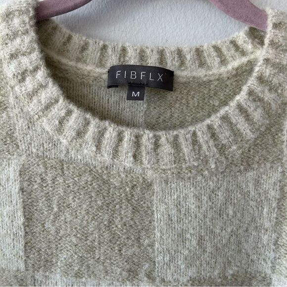 NWOT FIBFLX Conscious Fashion Textured Printed Knit Sweater - Picture 3 of 13